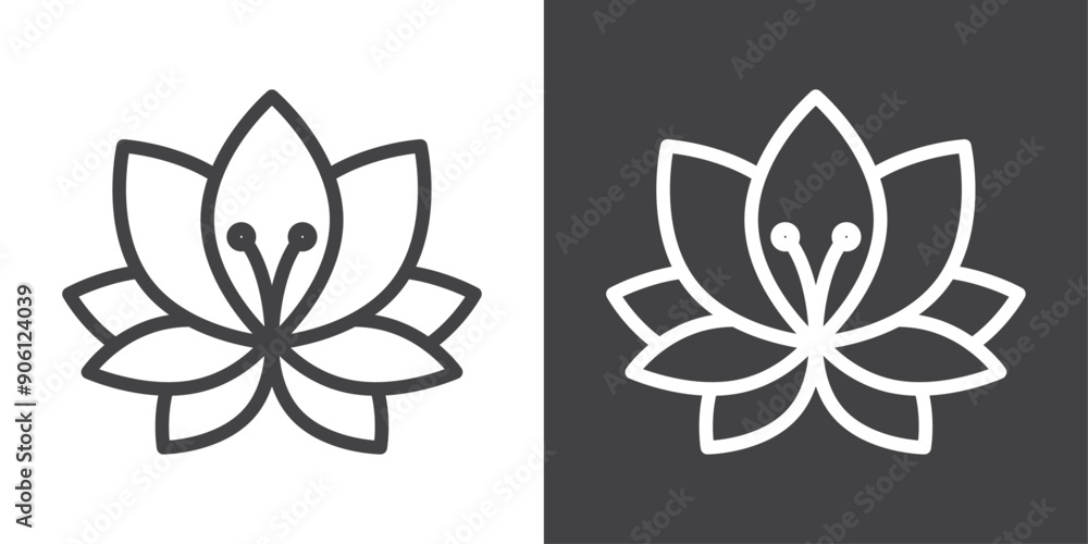 Poster lotus icon vector logo set collection for web app ui