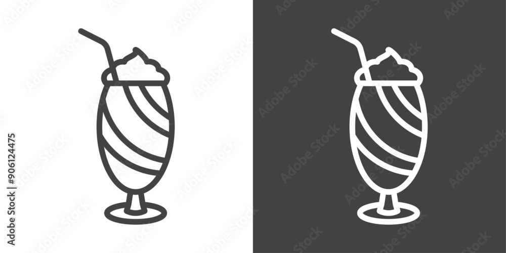 Poster Milk shake icon vector logo set collection for web app ui