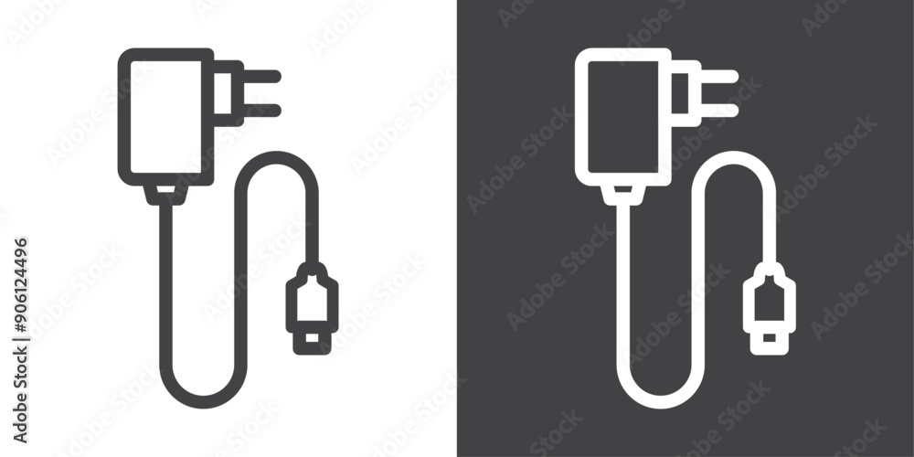 Poster mobile charger icon vector logo set collection for web app ui