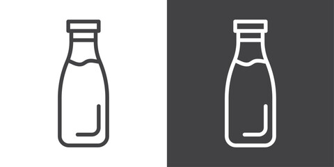 Milk bottle icon vector logo set collection for web app ui