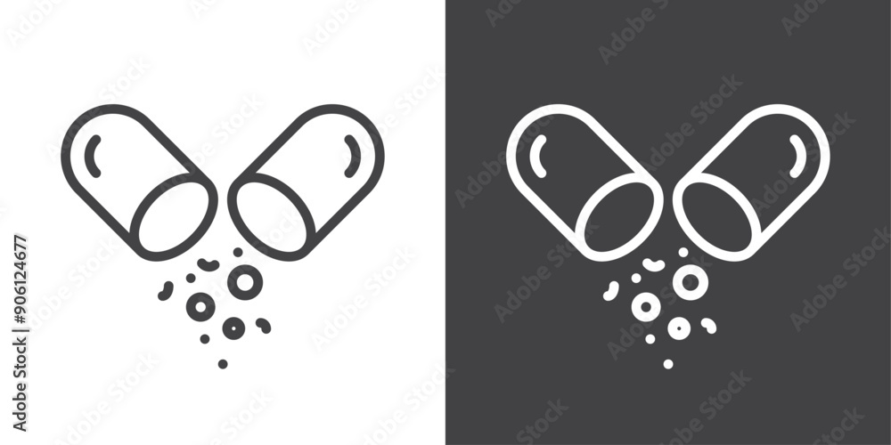 Poster open capsule icon vector logo set collection for web app ui