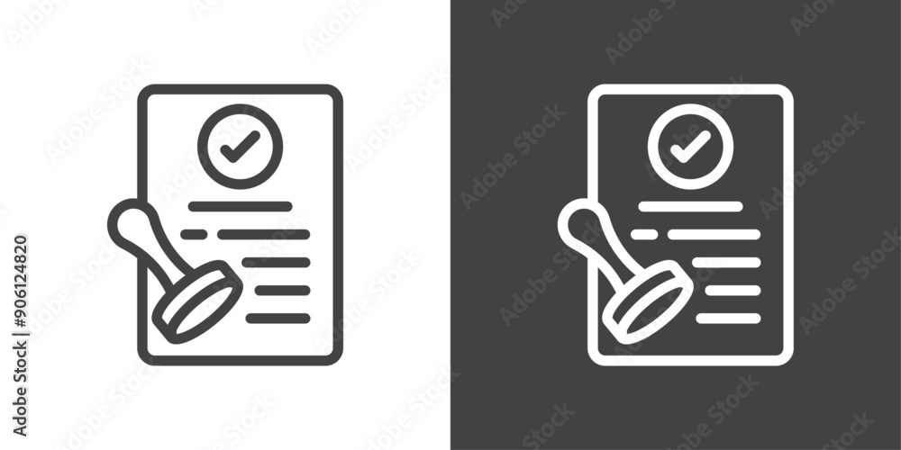 Poster permit icon vector logo set collection for web app ui