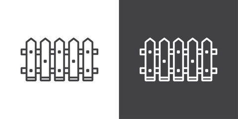 Plank fence icon vector logo set collection for web app ui