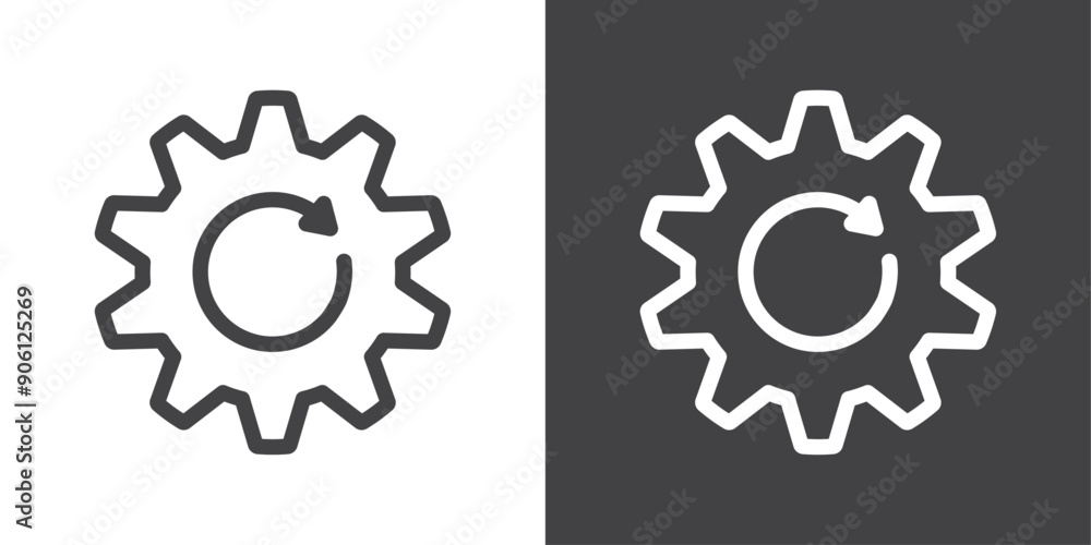Poster recovery gear icon vector logo set collection for web app ui
