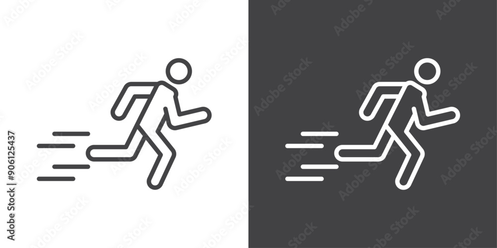 Poster running icon vector logo set collection for web app ui