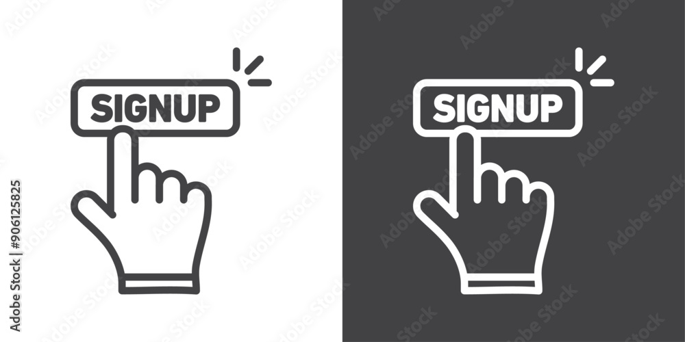 Poster Signup icon vector logo set collection for web app ui
