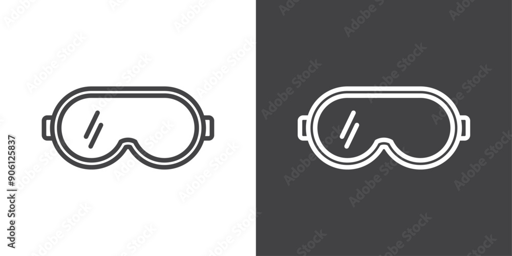 Poster ski goggles icon vector logo set collection for web app ui