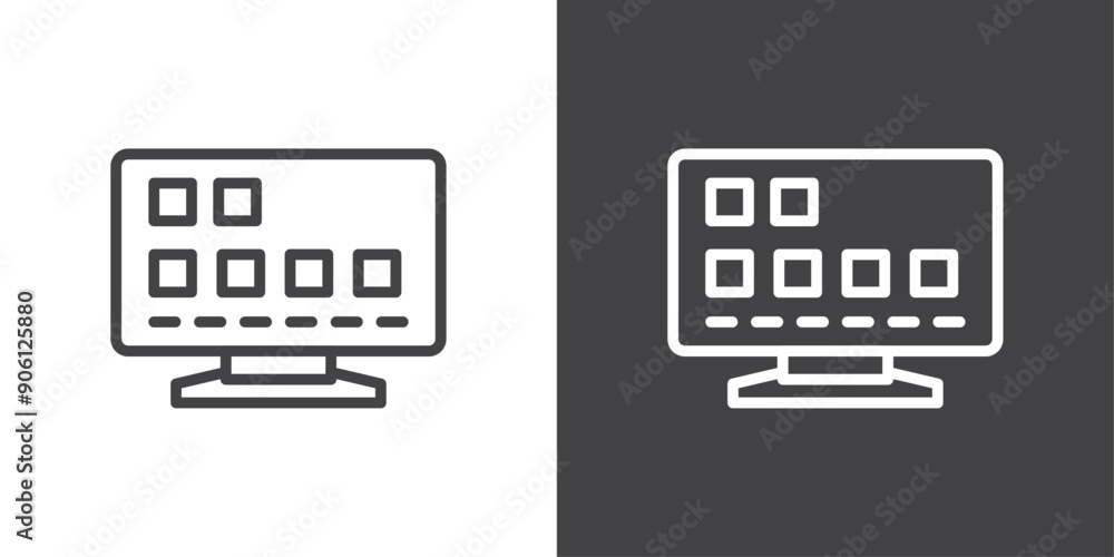 Poster smart television icon vector logo set collection for web app ui