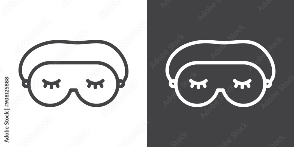 Poster sleeping mask icon vector logo set collection for web app ui