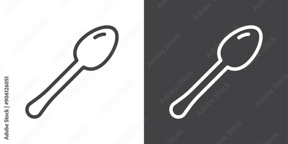 Poster spoon icon vector logo set collection for web app ui