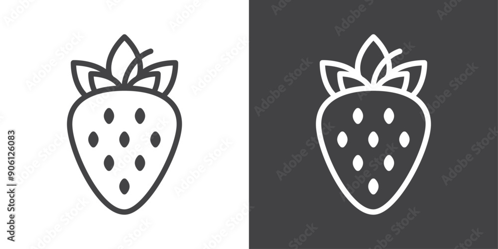 Poster strawberry icon vector logo set collection for web app ui