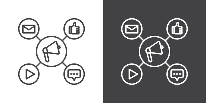 Social campaign icon vector logo set collection for web app ui