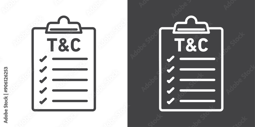 Poster terms and conditions icon vector logo set collection for web app ui