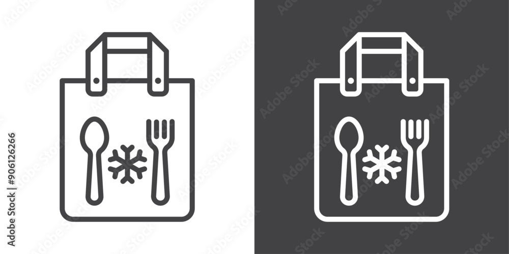 Poster take away food icon vector logo set collection for web app ui