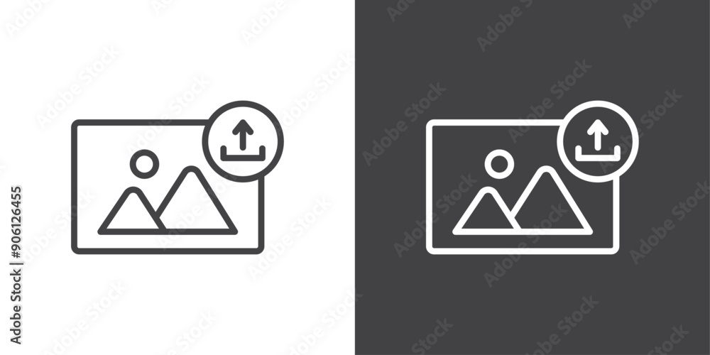 Poster upload photo icon vector logo set collection for web app ui