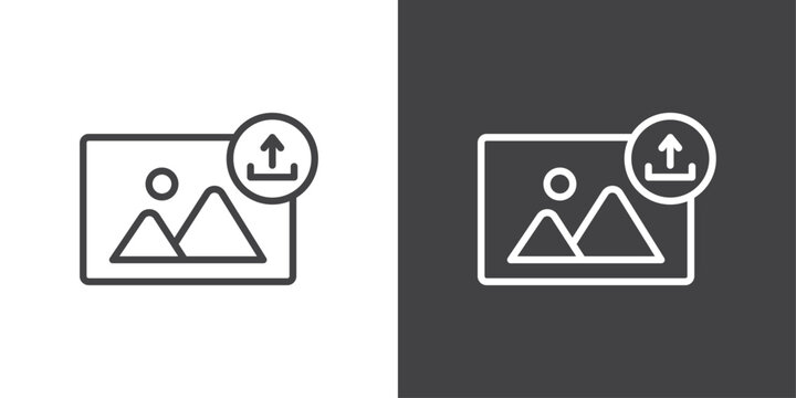 Upload photo icon vector logo set collection for web app ui