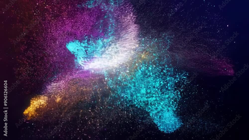 Aufkleber a flurry of energy and movement as particles assemble and disassemble constantly transforming into n
