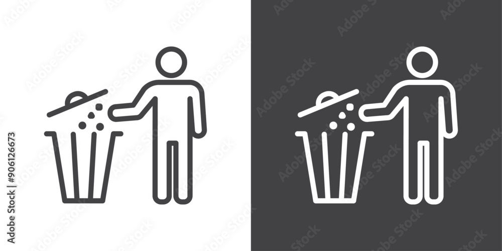 Poster waste bin icon vector logo set collection for web app ui