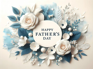 Father's Day. Postcard blue tone. Inscription Father's Day. Banner.  AI created