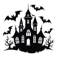 Gothic antique halloween black silhouette vector 