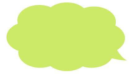 吹き出し　単体　シンプル　イラスト　ベクター　黄緑　もこもこ