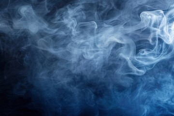 A swirling pattern of blue and white smoke creating a mystical and serene atmosphere.