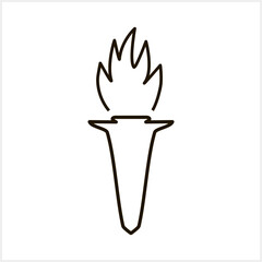 Torch icon isolated Sketch clipart flame Vector fire illustration