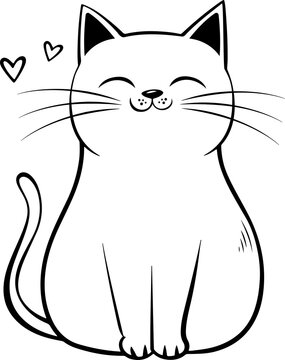 recommend clip art: Cute cat drawing clipart design illustration 
