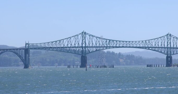 McCullough Memorial Bridge in North Bend across Coos Bay in the Oregon state.