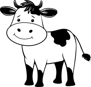 recommend clip art: Cute little cow clipart design illustration