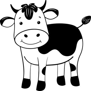 recommend clip art: Cute little cow clipart design illustration