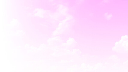 Cloud background in pastel baby pink color. beautiful white cloud on pink sky background. Vector design.