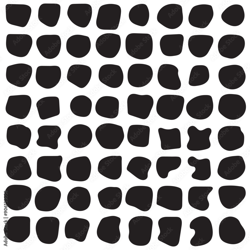 Poster blob shape vector illustration set. random blob shapes. organic black blobs of irregular shape. abst