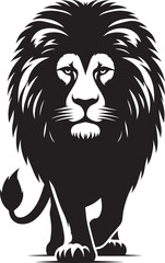Lion Silhouette isolated on white background Minimalist lion vector shape icon
