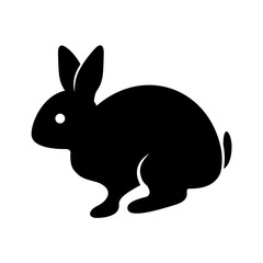 Vector solid black icon for Rabbit