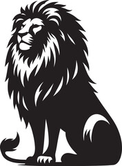 Lion Silhouette isolated on white background Minimalist lion vector shape icon