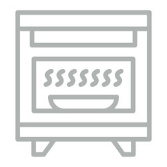 Oven Vector Line Grey Icon Design
