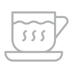 Cup Vector Line Grey Icon Design