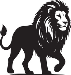 Lion Silhouette isolated on white background Minimalist lion vector shape icon