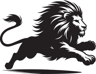 Lion Silhouette isolated on white background Minimalist lion vector shape icon