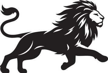 Lion Silhouette isolated on white background Minimalist lion vector shape icon