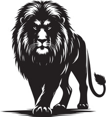 Lion Silhouette isolated on white background Minimalist lion vector shape icon