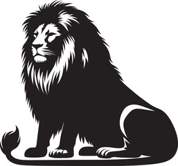 Lion Silhouette isolated on white background Minimalist lion vector shape icon