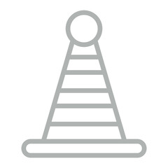 0Cone Vector Line Grey Icon Design