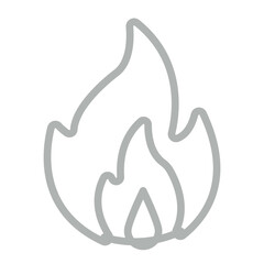Fire Vector Line Grey Icon Design