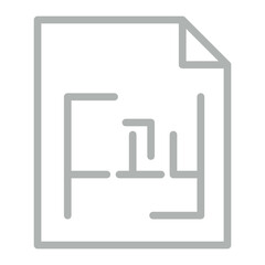 Evacuation plan Vector Line Grey Icon Design