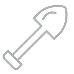 Shovel Vector Line Grey Icon Design