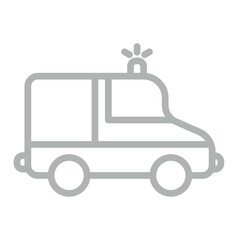 Ambulance Vector Line Grey Icon Design