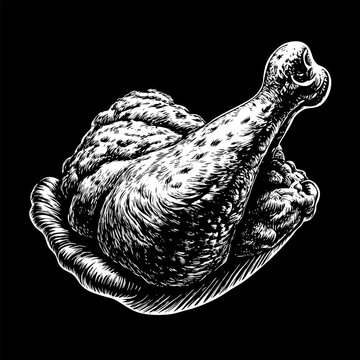 recommend clip art: A drawing of a turkey with its head cut off