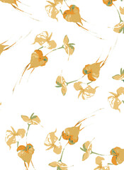 Obraz premium Modern colorful tropical floral pattern. Cute botanical abstract contemporary seamless pattern. Hand drawn unique print.